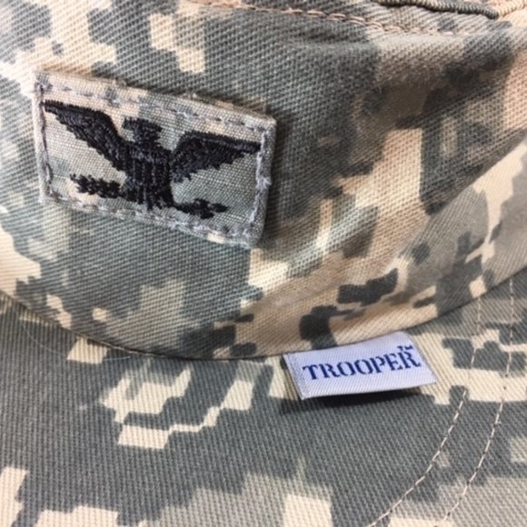 Trooper Air Force Military Cadet Adjustable Baseball Cap Hat Green Camo - Picture 2 of 7